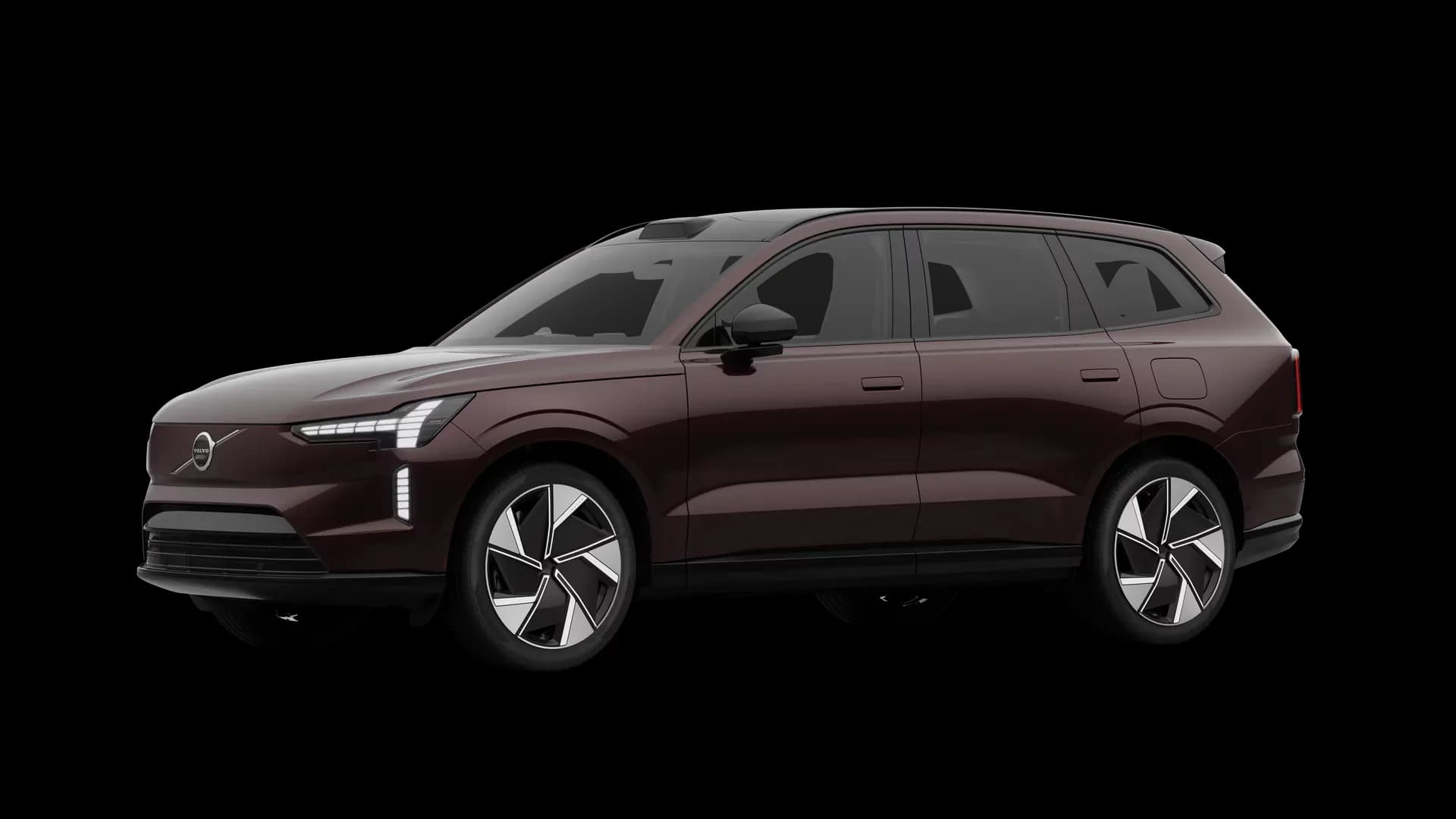 Volvo EX90 na cor Mulberry Red